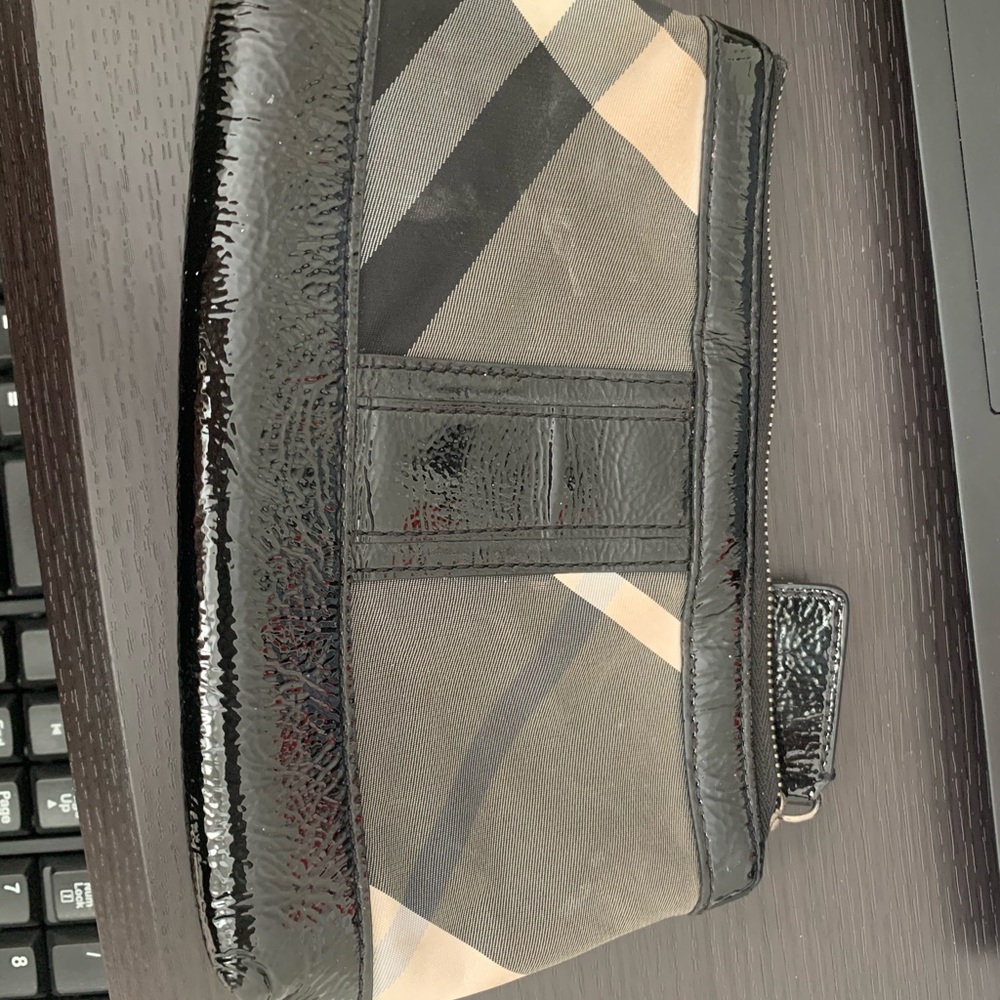 Burberry make up bag/clutch. Nylon fabric w/ trim